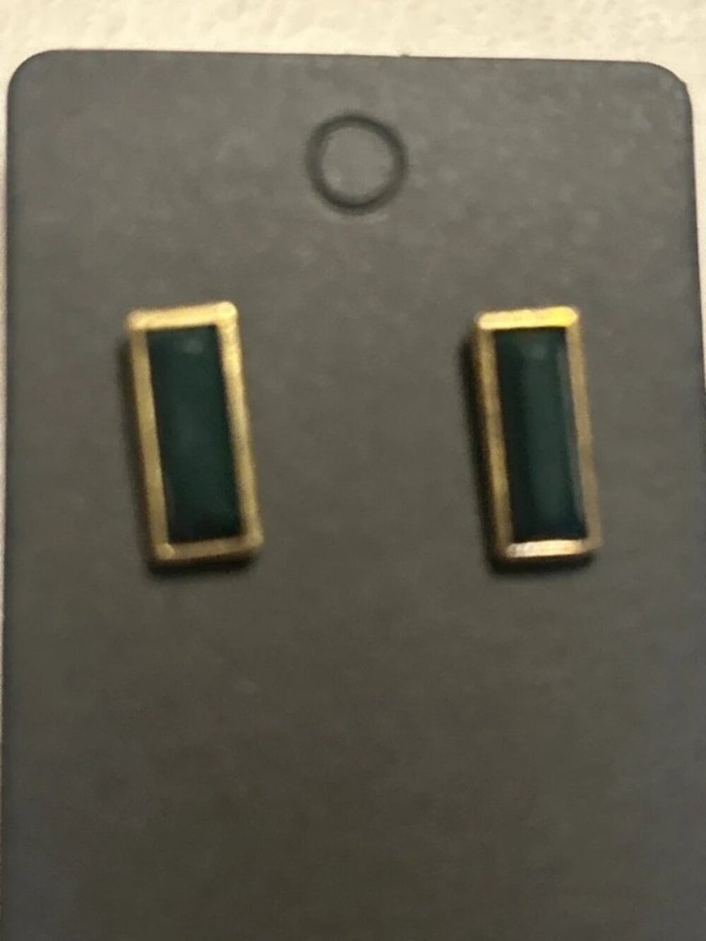 Rectangle earrings dark green